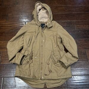Collection B Tan Military Women’s Hooded Anorack Jacket in Khaki‎ size M